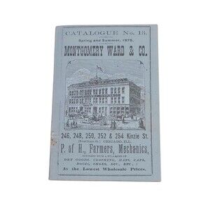 Vtg Montgomery Ward Catalogue No. 13 Spring Summer 1875 Pocket Book Reprint